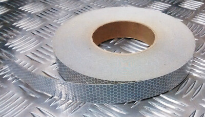 Silber reflektierendes Aufnähband britische Streifenmarkierung 5 m - NEU