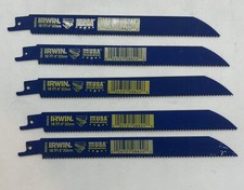 IRWIN Herramientas Hoja de Sierra Recíproca Corte Madera y Metal 8 Pulgadas 10 TPI Paquete de 5