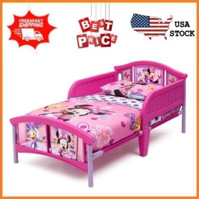 Delta Children Minnie Mouse Plastic Toddler Bed Kids Sturdy, Pink NEW