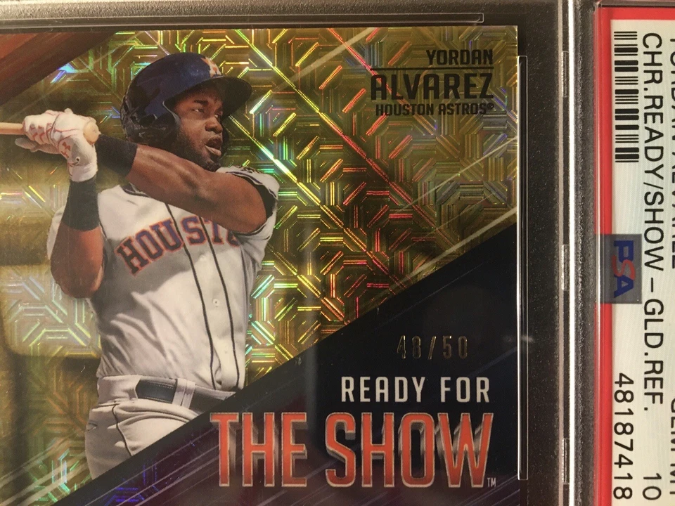 #48/50 PSA 10 Yordan Alvarez 2019 Bowman Ready For The Show Gold Pop 8 #RFTS-YA - Image 2 of 3