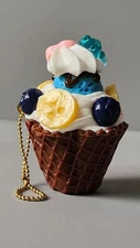 miniature food keychain ice cream cone chocolate strap fruit toppings kawaii