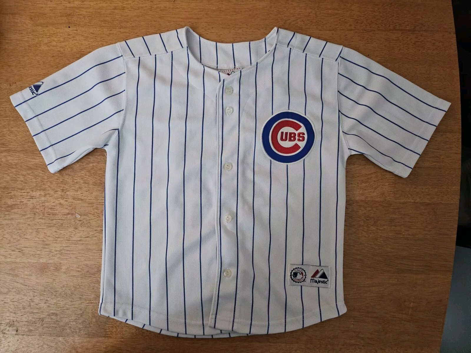 Majestic Chicago Cubs Kerry Wood Jersey #34 Youth Small -7 Embroidered Pinstripe