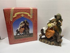 Vintage Holy Night Family Christmas Ceramic handpainted 11 Statue MCM Decor