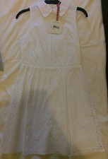 Bnwt white summer lace style collared dress size 10
