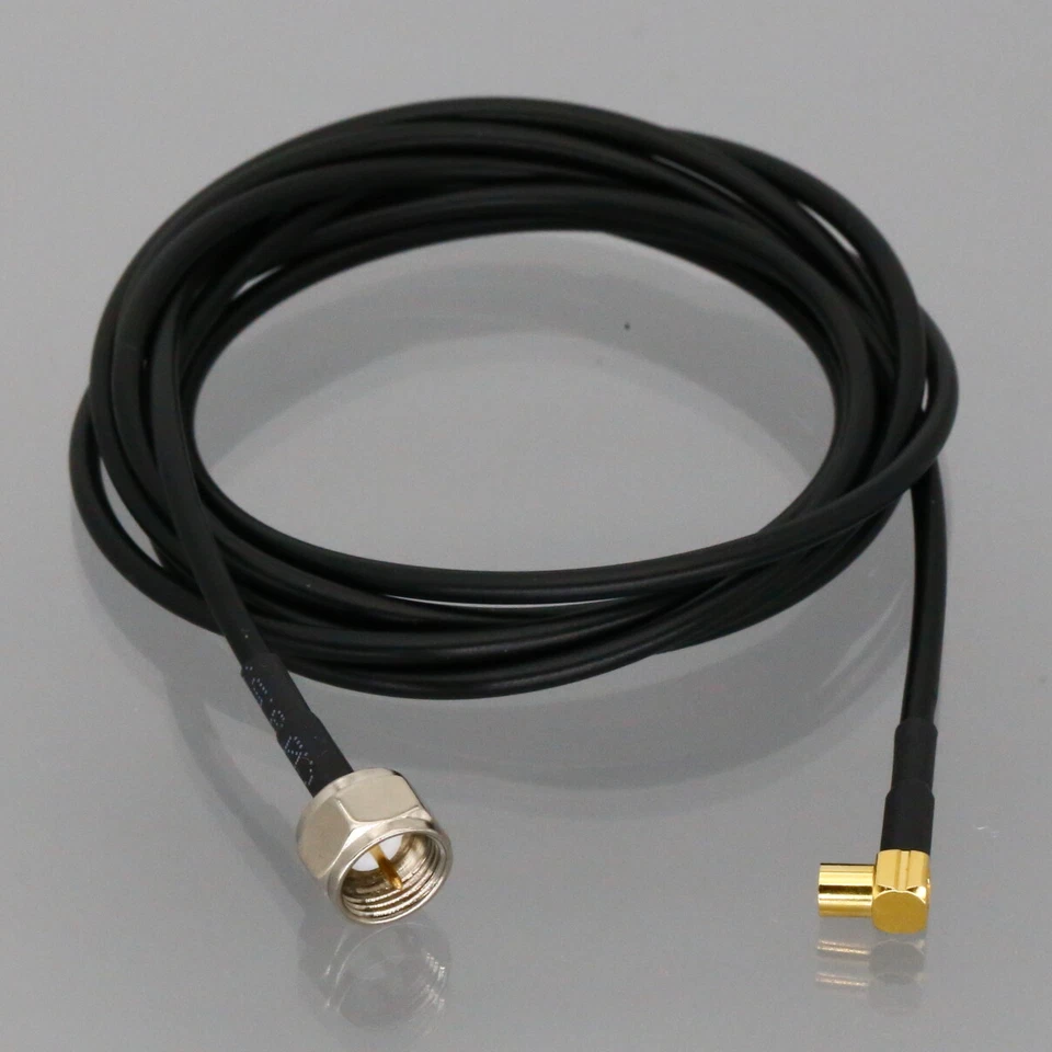 F Male Coax RG6 to MCX Female Right Angle 0.5~15FT Cable Radio AV TV GPS Antenna - Image 2 of 4