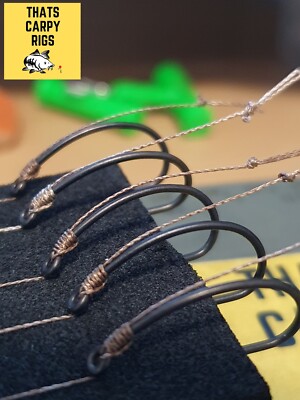 5 Hair Rigs / Korda N Trap Braid / Ready Made Carp Rig / Wafter Bottom Bait Rig