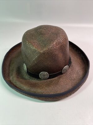 BETMAR NEW YORK Womens One-Size Tan Paper Straw Hat Rolled Brim  Foldable B2