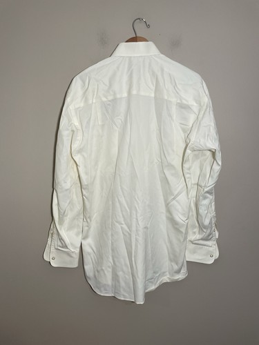 Ike Behar Men's Long Sleeve Light Yellow Dress Shirt Size 16 34 French Cuffs - Picture 3 of 5