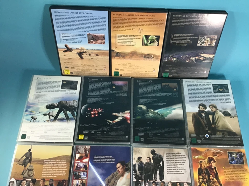 Star Wars 1-6 + 7 + 8 + 9 + 10 (1 2 3 4 5 6 7 8 9 10) 1-10 DVD Film Set Sammlung - Bild 2 von 3