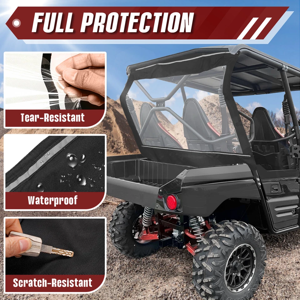 UTV Rear Window Windshield Back for Kawasaki TERYX 4 800 2014-2024 Foto 3 de 4