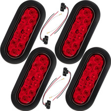4 Pcs Red 6 Oval Trailer Lights 10 Led Stop Turn Tail Truck Sealed Grommet Plug 4 Pcs Red 6 Oval Trailer Lights 10 Led Stop Turn Tail Truck Sealed Grommet Plug