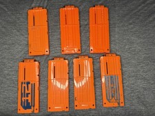 Lot of 7 Nerf N-Strike Elite 12 Dart Ammo Clip Magazines Orange OEM Tested