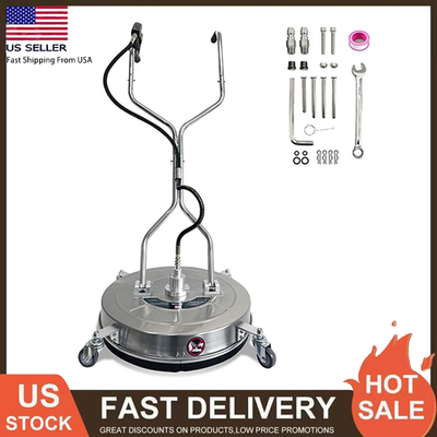 #ad #ad 24quot; Pressure Washer Surface Cleaner 4900PSI w Handles amp; Wheels Stainless Steel $149.14