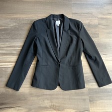 Halogen Women s Blazer Jacket One Button Lined Black 10