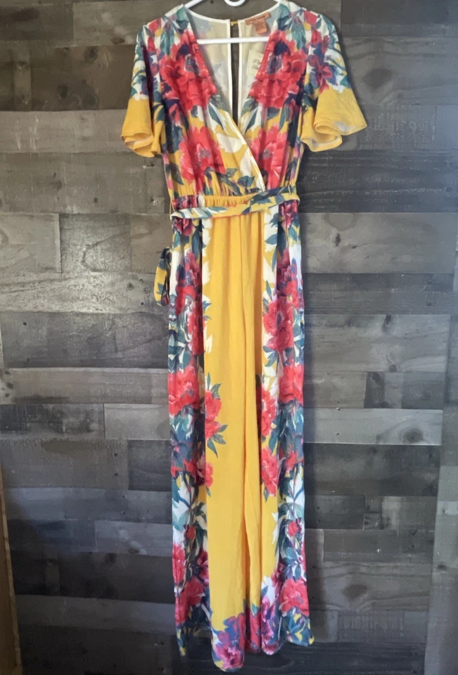 Mono Flying Tomate Multicolor Estampado Floral BOHO Elastizado Manga Acampanada S Foto 3 de 4