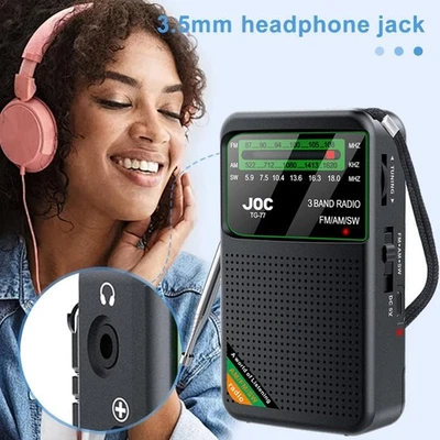 Portable Emergency Pocket Radio with FM AM SW Built-in Speaker and HD Display - Bild 1 von 4