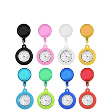 Retractable Nurse Doctor Hospital Pocket Watch Reel Clip Pendant Watches Clock