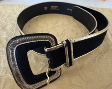 ESCADA Vintage Black Suede Gold Belt Size 42 /09301/2900
