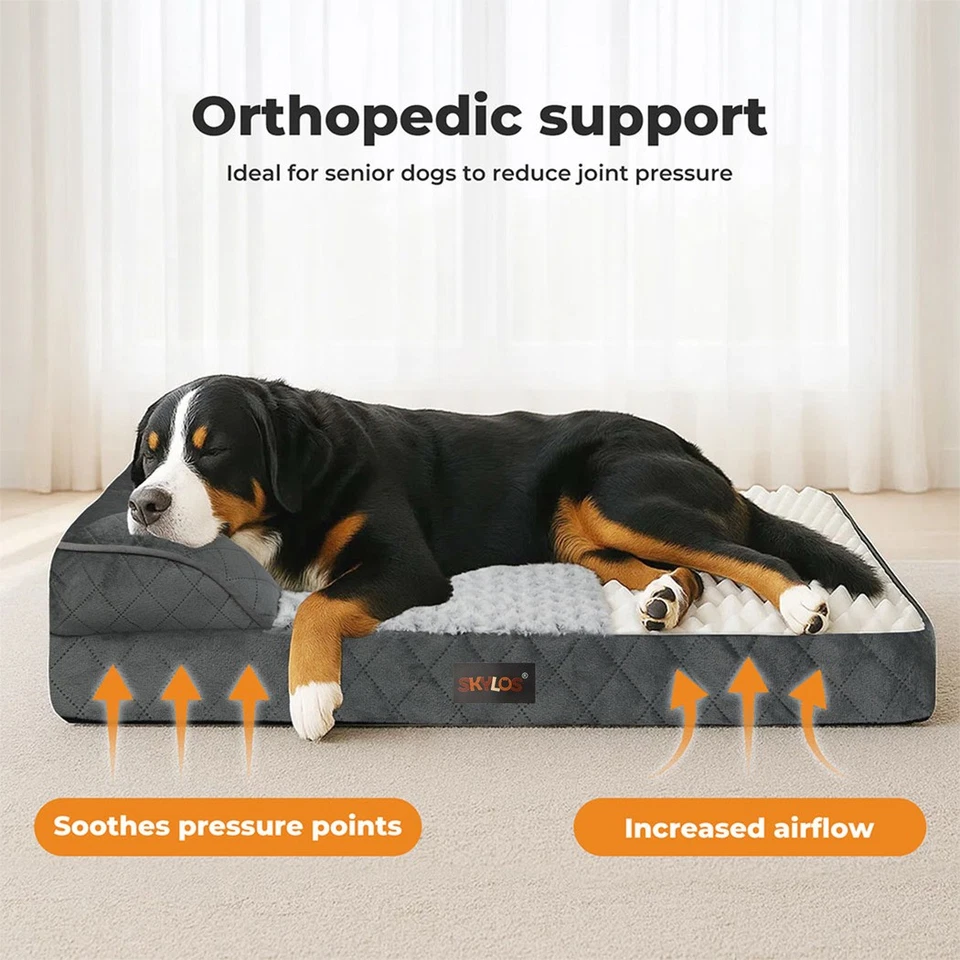 Skylos Orthopedic Pet Bed Dog Memory Foam Cushion Calming Mat Washable Large - Image 3 of 4