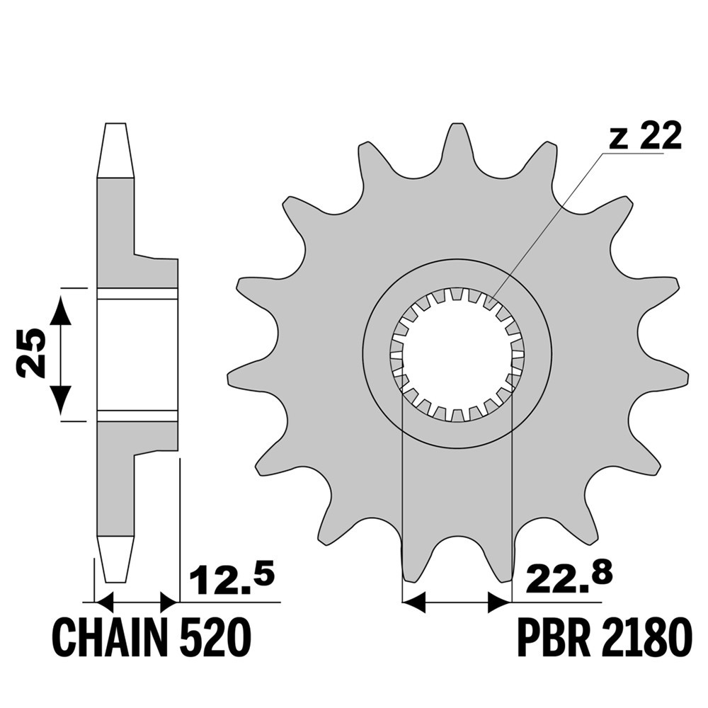 Pignon 11 dents pas 520 haute résistance Polaris Trail Boss 325