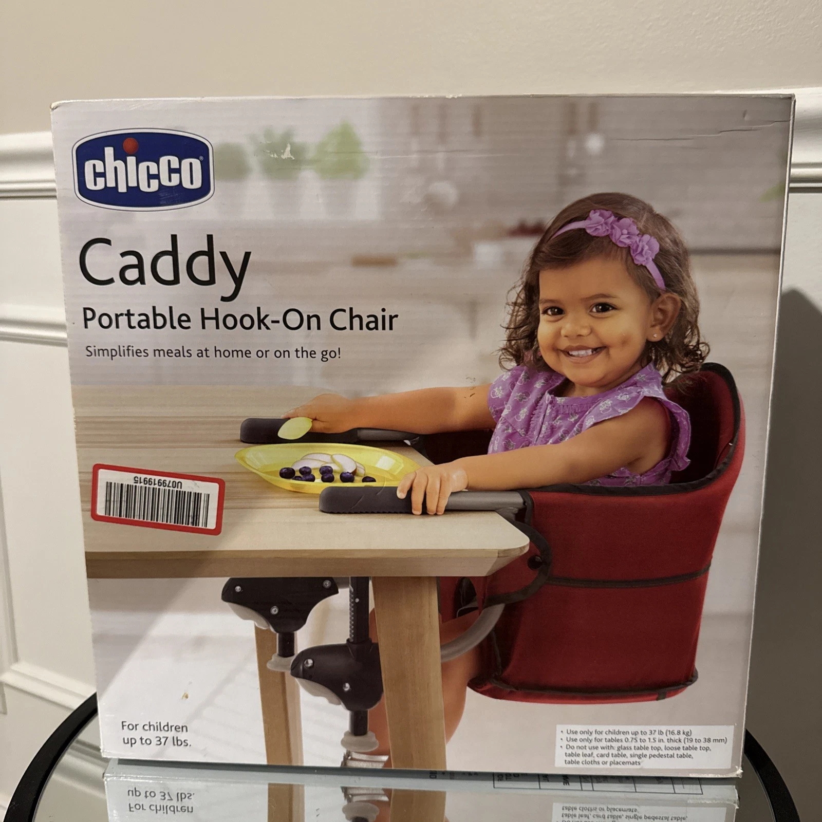 Chicco Caddy Portable Hook-On Chair For Babies And Toddlers Red NEW