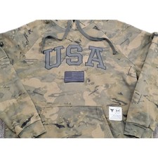 Under Armour Project Rock Veterans Day Hoodie Men's XL Camo USA Flag