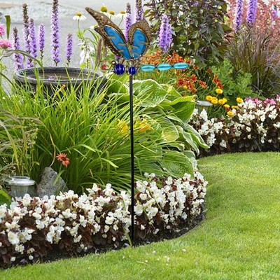 Libellenpfahl aus Metall für Gartenkunst und Outdoor