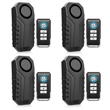 4Pack Wireless Motorcycle Bike Alarm 113dB Anti-Theft Vibration Bicycle w/Remote