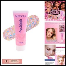 MEICOLY Chameleon Baby Pink Body Glitter Holographic Mermaid Hair Glitter Gel