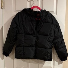 Boys SwissTech Hooded Black Puffer Jacket size Large Plus 10-12 