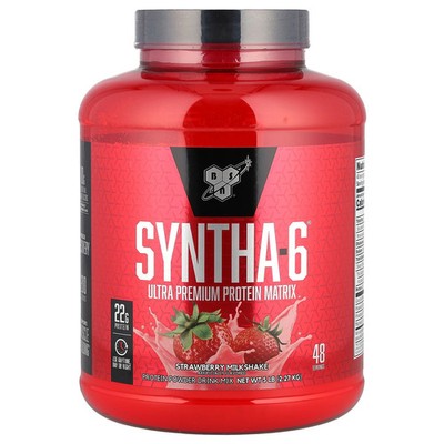 Syntha-6 , Ultra Premium Protein Matrix, Strawberry Milkshake, 5 lbs (2.27 kg)