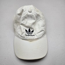 Adidas Men Baseball Cap ONE SIZE White Trefoil Buckle Strapback READ