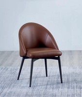 Brauner Lederstuhl Designer Einsitzer Moderne Esszimmer Holz StüHle
