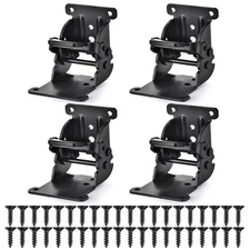4 Pack Folding Brackets, Self-Locking Hinges with Screws & Non-Slip Pads, 500...