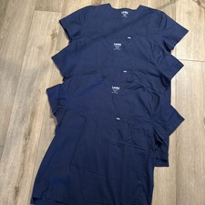 Landau Made Better Men  s Unisex Scrub Tops 3 Navy Blue Medical Stretch XLG