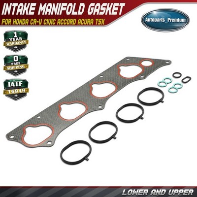 Upper & Lower Engine Intake Manifold Gasket Set for Honda CR-V Civic Accord 2.4L