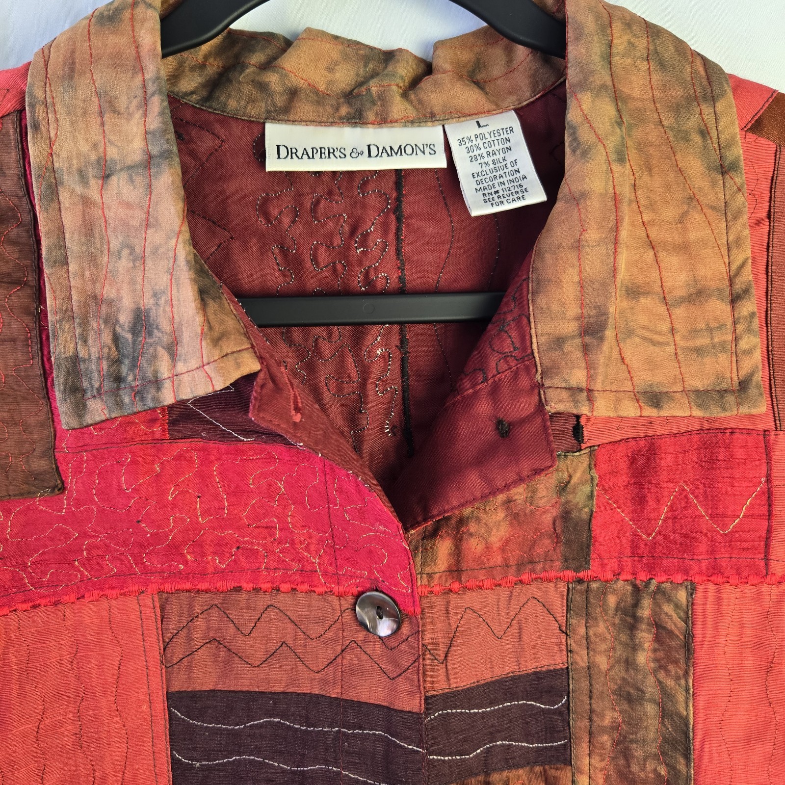 Drapers & Damons Embroidered Patchwork Jacket But… - image 2