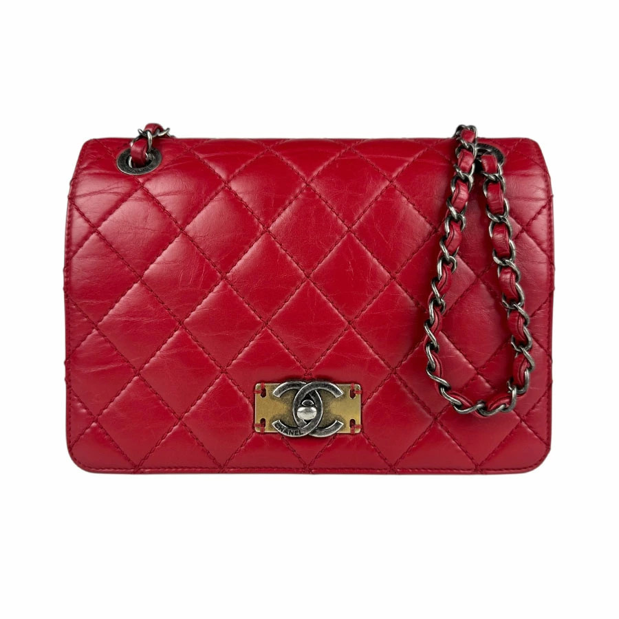 Chanel Matelasse Leather Red Shoulder Bag Z5426 r6_0811-image