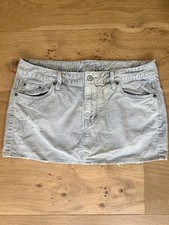American Eagle Mini Skirt VTG Y2K Micro Size 8 Low Rise Khaki Corduroy Raw Hem