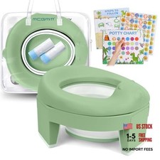 Portable Potty for Kids Travel - Foldable Training Toilet Chair for Green