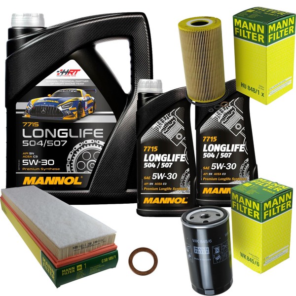 Inspektionspaket 7L Mannol Longlife 5W-30 FüR BMW E39 525Tds 525Td E36S-image