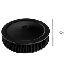 CJ Classics Air Cleaner Black Muscle Car Style With Recessed Base 14" X 3"