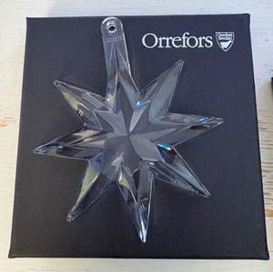 Orrefors 2018 Annual Christmas Ornament 'Double Star' — Erika Lagerbielke — NIB