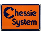 VINTAGE CHESSIE SYSTEM RAILROAD PORCELAIN SIGN TRAIN STATION GAS OIL