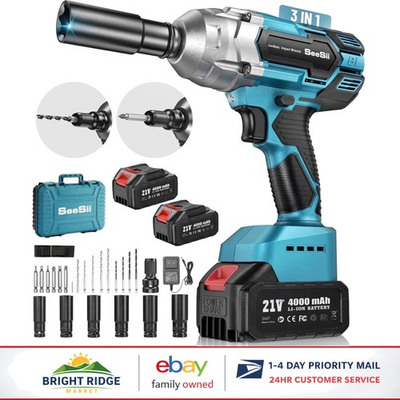 #ad Durable Metal Impact Wrench with Adjustable Torque for DIY and Professional Use $151.91