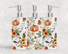 Floral Soap Dispenser Stainless Steel 18.6oz Fall Kitchen Bathroom Pump