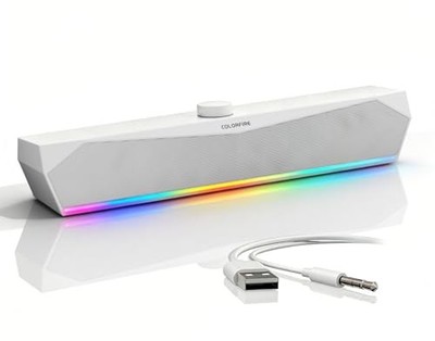  Gaming Soundbar,Computer SoundBar for PC,USB Speakers,RGB Touch Lights,USB 