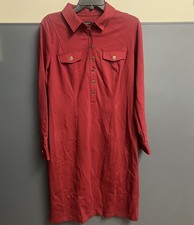 Talbots Dress Womens Size 10 Burgundy Knit Long Sleeves NWT