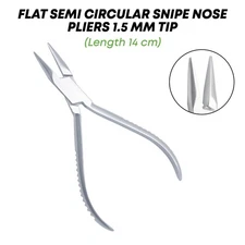 Flat Semicircular Snipe Nose Pliers 1.5mm Tip Surgical Instruments German