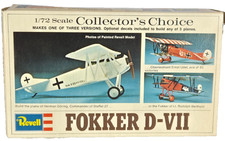 Revell H-71 Scale 1/72 Fokker DVII WWI Fighter Plane Vintage Plastic Kit Boxed.